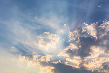 white fluffy clouds in the blue sky