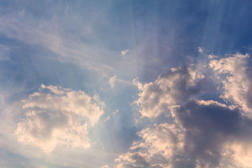 white fluffy clouds in the blue sky
