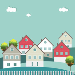 Colorful Houses, Real Estate Concept