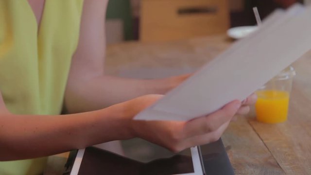 Businesswoman in cafe