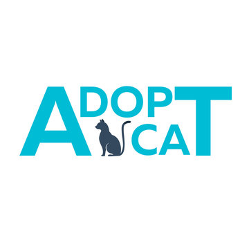 Adopt logo. Dont shop, adopt. Cat adoption concept. Vector illustration