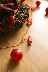 Naklejka premium .Christmas decoration on the floor