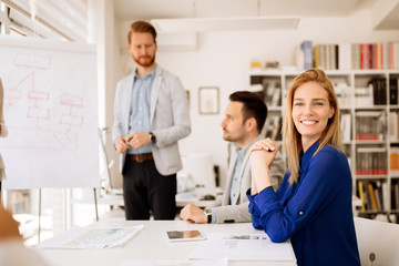 Business people working in office