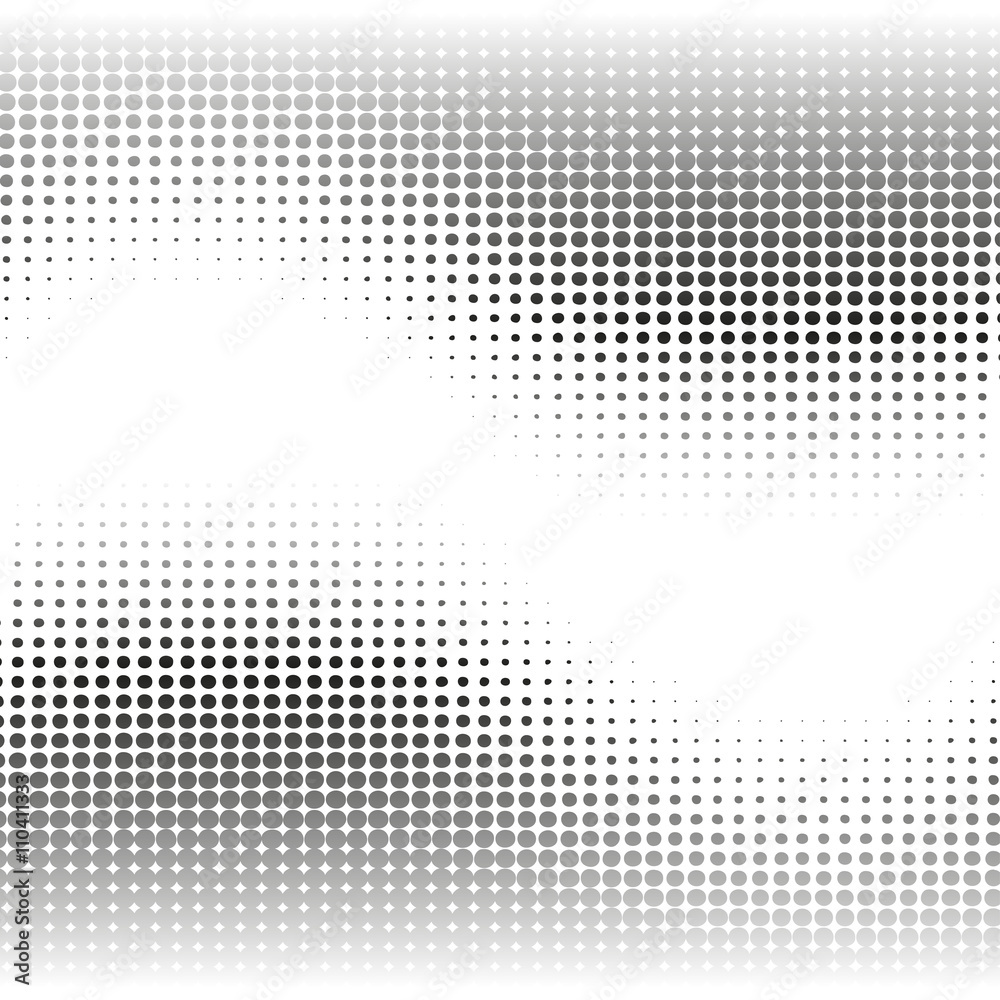 Poster black and white abstract background with halftone effect waves
