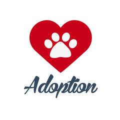 Adopt logo. Dont shop, adopt. Adoption concept. Vector illustration