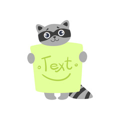 Raccoon With The Template For The Message