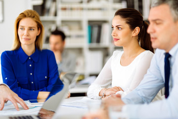 Beautiful businesswomen working in office