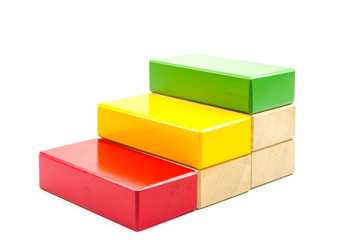 Obraz premium color wooden step block