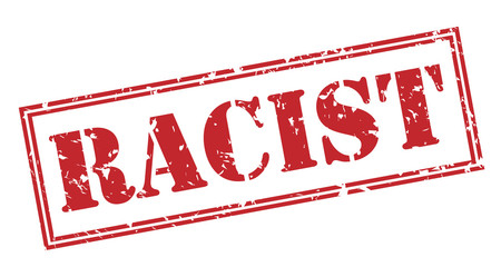 racist red stamp on white background