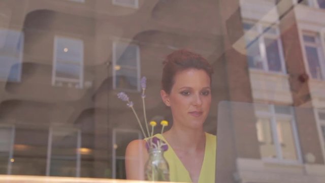Woman using laptop
