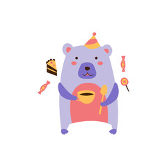Bear With Coffee Anf Honey Spoon