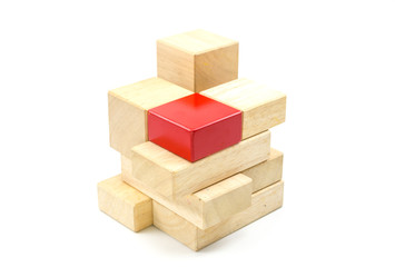 wooden brick building