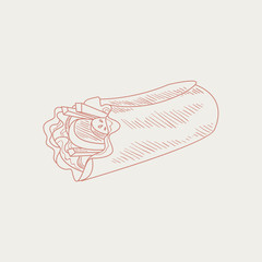 Burrito Hand Drawn Sketch