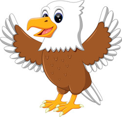 Obraz premium illustration of cute eagle cartoon