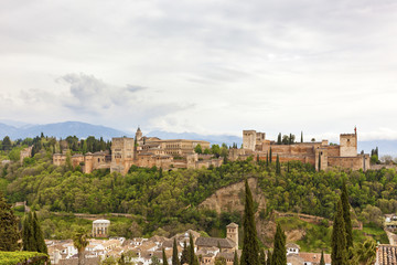 Fototapeta na wymiar Alhambra palace and Alcazada fortress, Granada, Spain