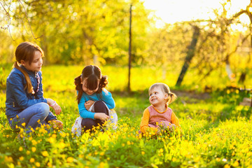 Fototapeta premium The child in garden.