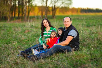 Fototapeta premium Family happy outdoor.