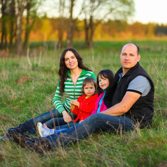 Fototapeta premium Family happy outdoor.