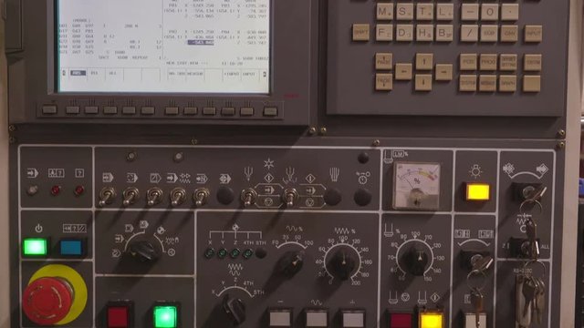 The dashboard of the machine controller. The controller in where machine is being controlled to work inside the factory
