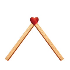 Heart matches for your design, wooden matches