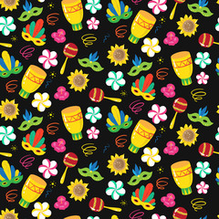 seamless pattern with brazilian carnival elements - 110415591