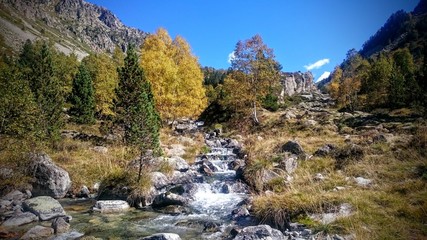 Ruisseau descendant la vallée en automne
