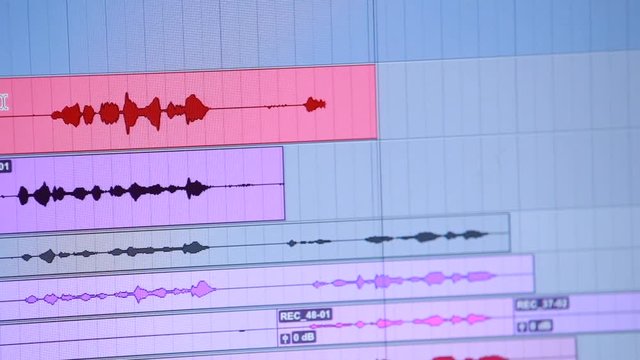 Audio or sound editing software going through the Timeline