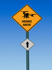 drones above sign