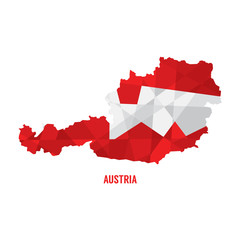 Map Of Austria Vector Illustration.