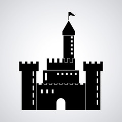 Castle icon. Palace design. Flat illustration, vector