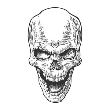 Skull human with a smile