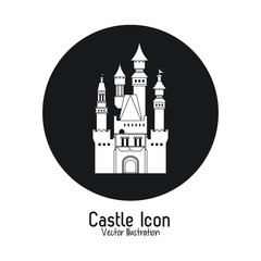 Castle icon. Palace design. Flat illustration, vector