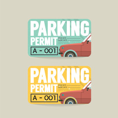 Parking Permit Card Vector Illustration.