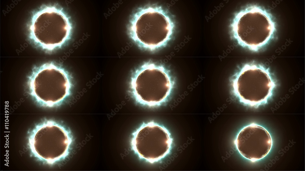 Wall mural portal of teleportation portal to move in space-time. 3d rendering