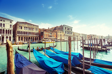 gondolas in Venice, Italy.