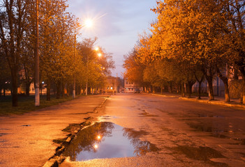 bad asphalt in a small town