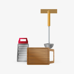 Kitchen design. Supplies icon. White background, vector illustration