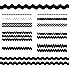Graphic design elements - wave line divider set