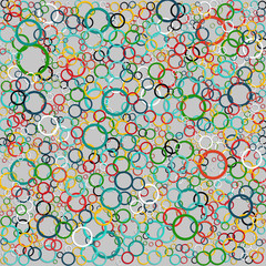 Abstract Pattern with Concentric Circles. Vector Abstract Background with geometric pattern made of set of multicolored rings. Good for wallpapers, web page,  textures, wrapping paper, scrapbook.