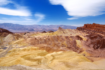 Fototapeta na wymiar Stunning view of famous Zabriskie Point in Death Valley National Park