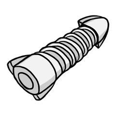 screw anchor / cartoon vector and illustration, grayscale, hand drawn style, isolated on white background.
