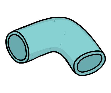 elbow water pipe / cartoon vector and illustration, hand drawn style, isolated on white background.