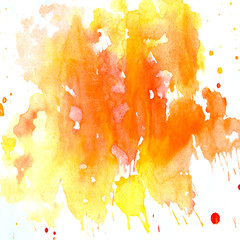 Акварельный абстрактный  цветной рисунок разноцветные пятна, разводы и брызги . на белом фоне. Нежные весенние цвета. 