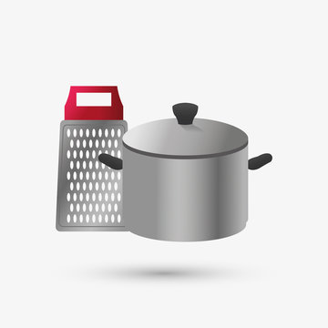 Kitchen design. Supplies icon. White background, vector illustration