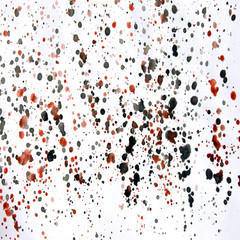 Акварельный абстрактный  цветной рисунок разноцветные пятна, разводы и брызги  на белом фоне.. Нежные весенние цвета.