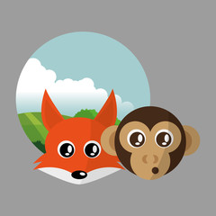 Animal face design. cartoon icon. vector illustration
