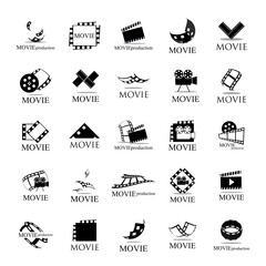 Movie Icons Set - Isolated On White Background. Vector Illustration, Graphic Design