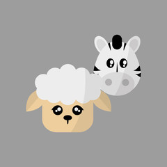 Animal face design. cartoon icon. vector illustration