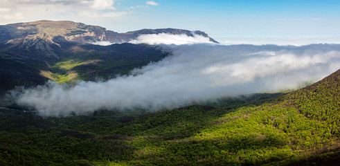 Fog over the Angarsky pass