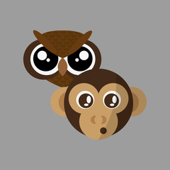 Animal face design. cartoon icon. vector illustration